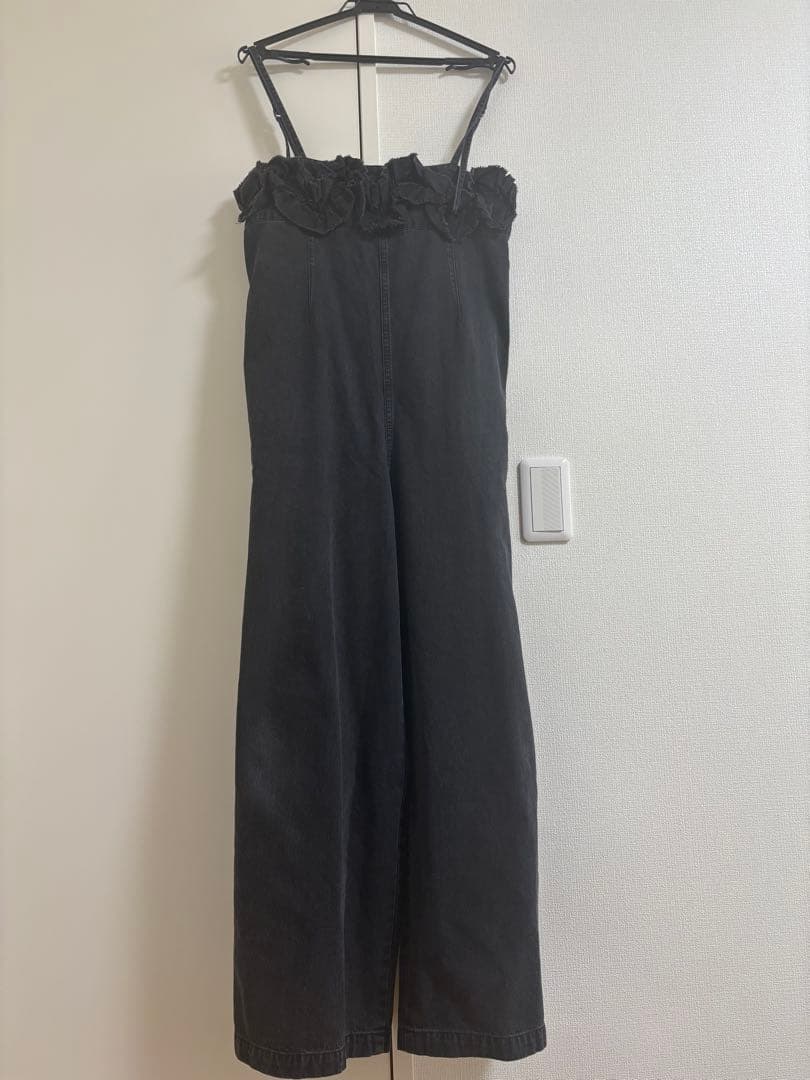 omekashi デニムキャミサロペット　ブラック　サイズ36