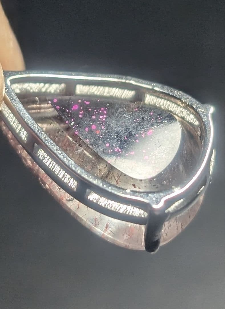 高品質極美神秘的ピンクファイヤークォーツペンダントトップ