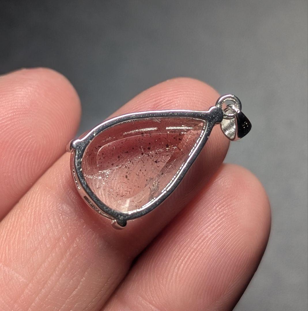 高品質極美神秘的ピンクファイヤークォーツペンダントトップ