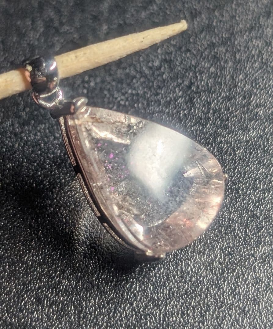 高品質極美神秘的ピンクファイヤークォーツペンダントトップ