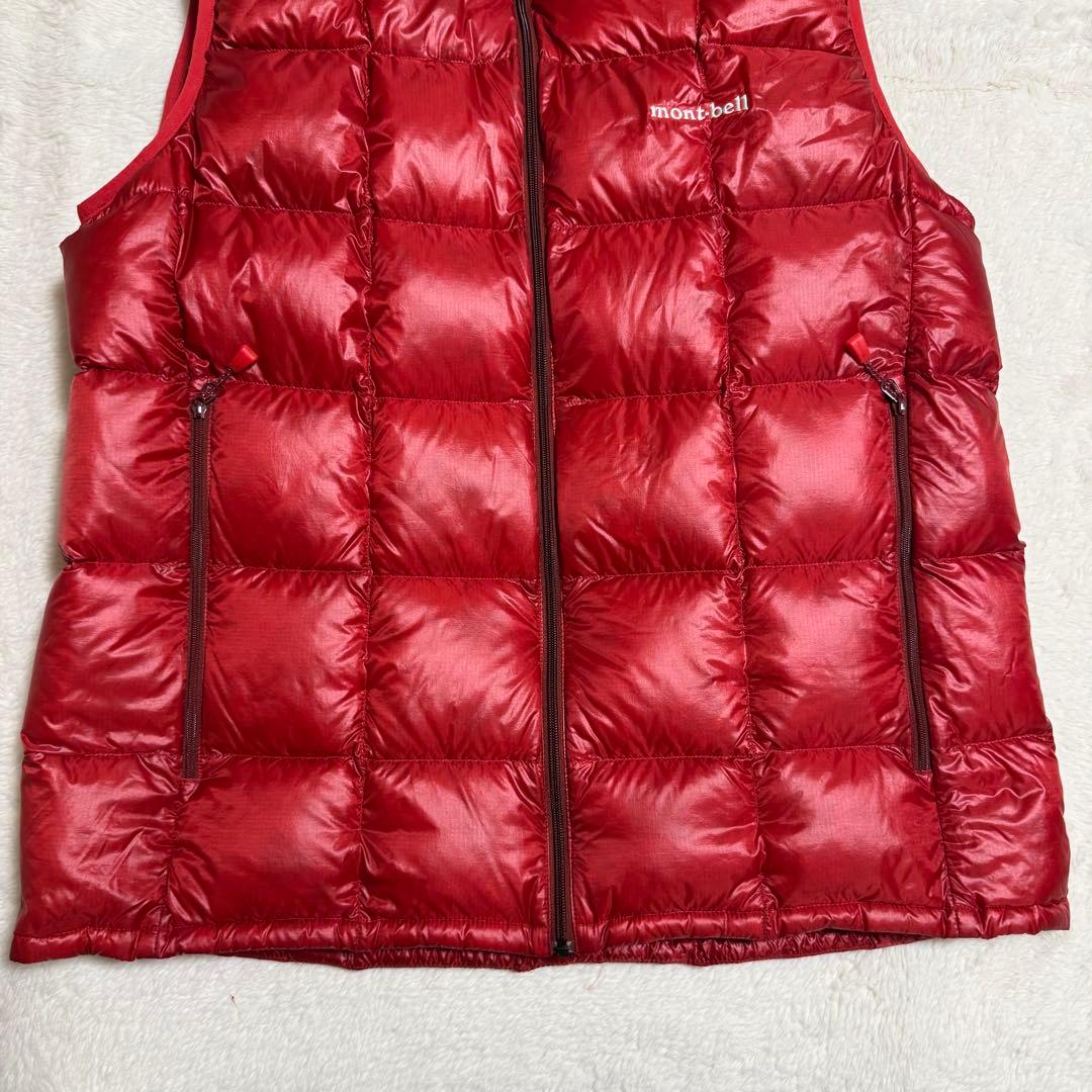 極美品モンベル800FPスペリオダウンベスト Men'sXLレッド