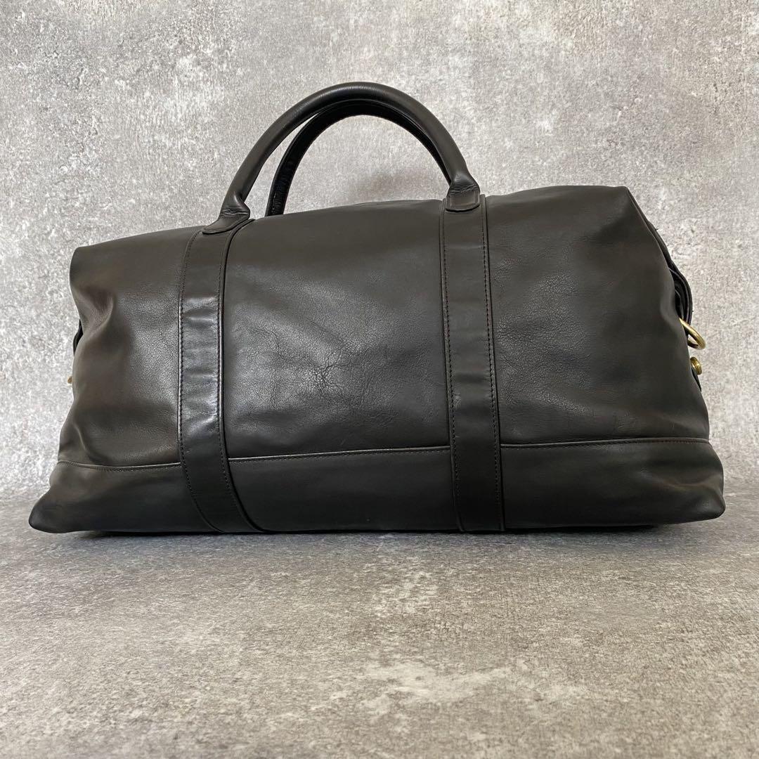 オールドコーチ　ボストンバッグ　オールレザー　2way ショルダー　鍵　ブラック