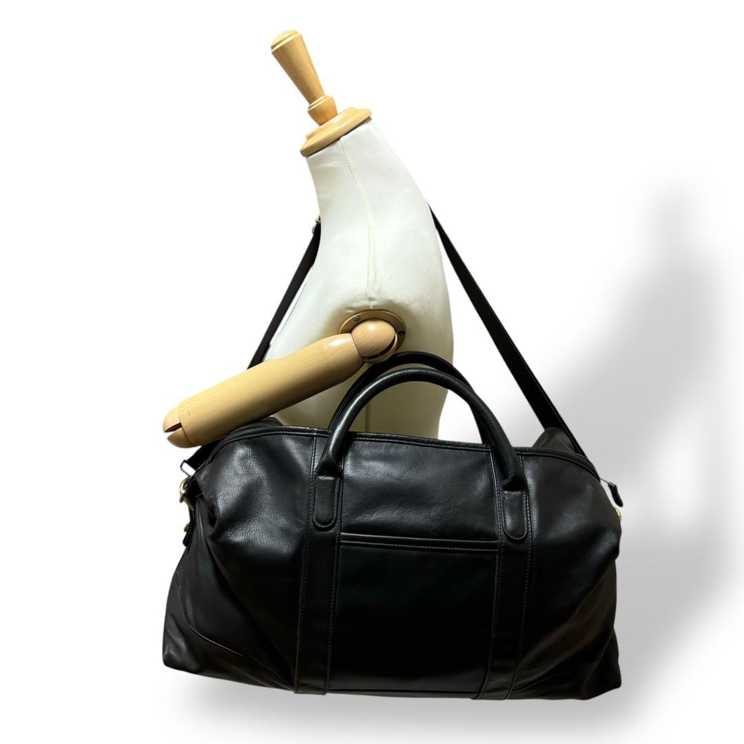 オールドコーチ　ボストンバッグ　オールレザー　2way ショルダー　鍵　ブラック