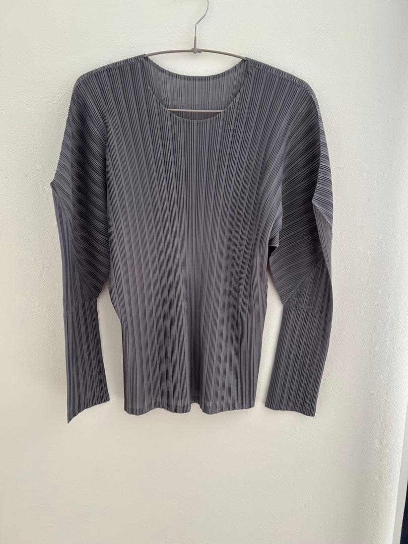 pleatsplease グレーカットソー