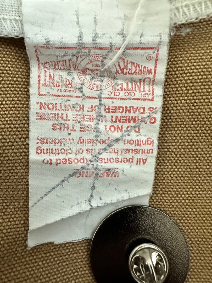 90s USA製 星タグ カーハート ダブルニー W36 フェード ブラウン