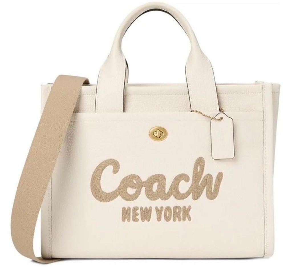 【新品未使用】COACH カーゴ トートバッグ 26 2way レザー　チョーク