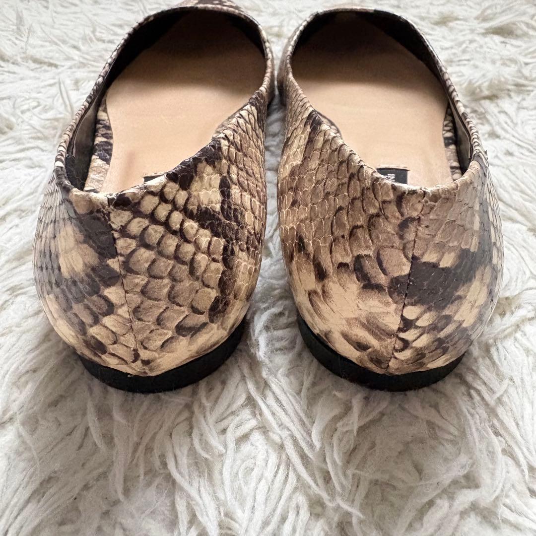 極美品　FABIO RUSCONI パイソン パンプス フラットシューズ 36