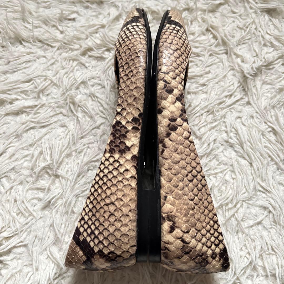 極美品　FABIO RUSCONI パイソン パンプス フラットシューズ 36