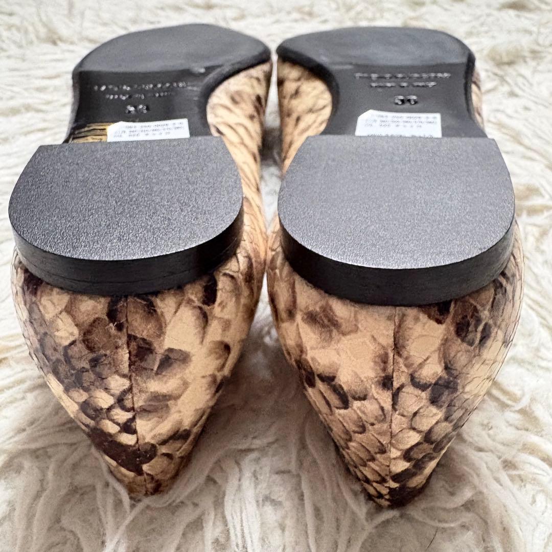 極美品　FABIO RUSCONI パイソン パンプス フラットシューズ 36