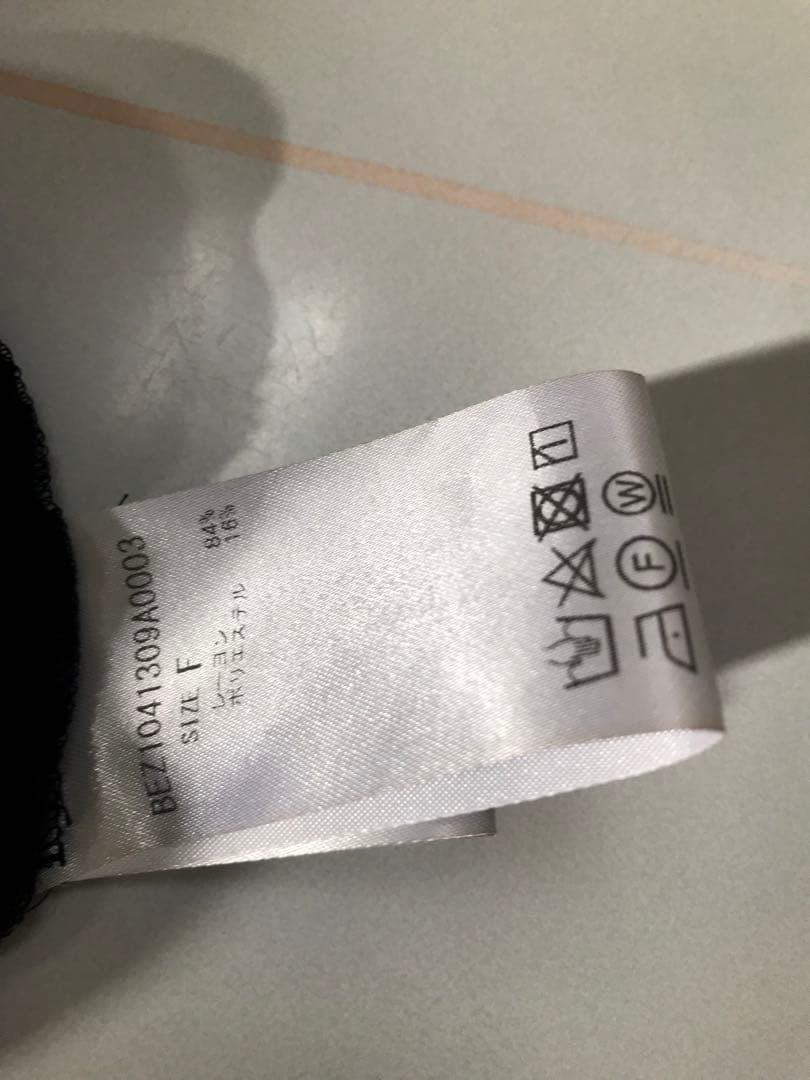 【1/25迄出品】ビアズリー カラーレスシャツワンピース ブラック サイズF