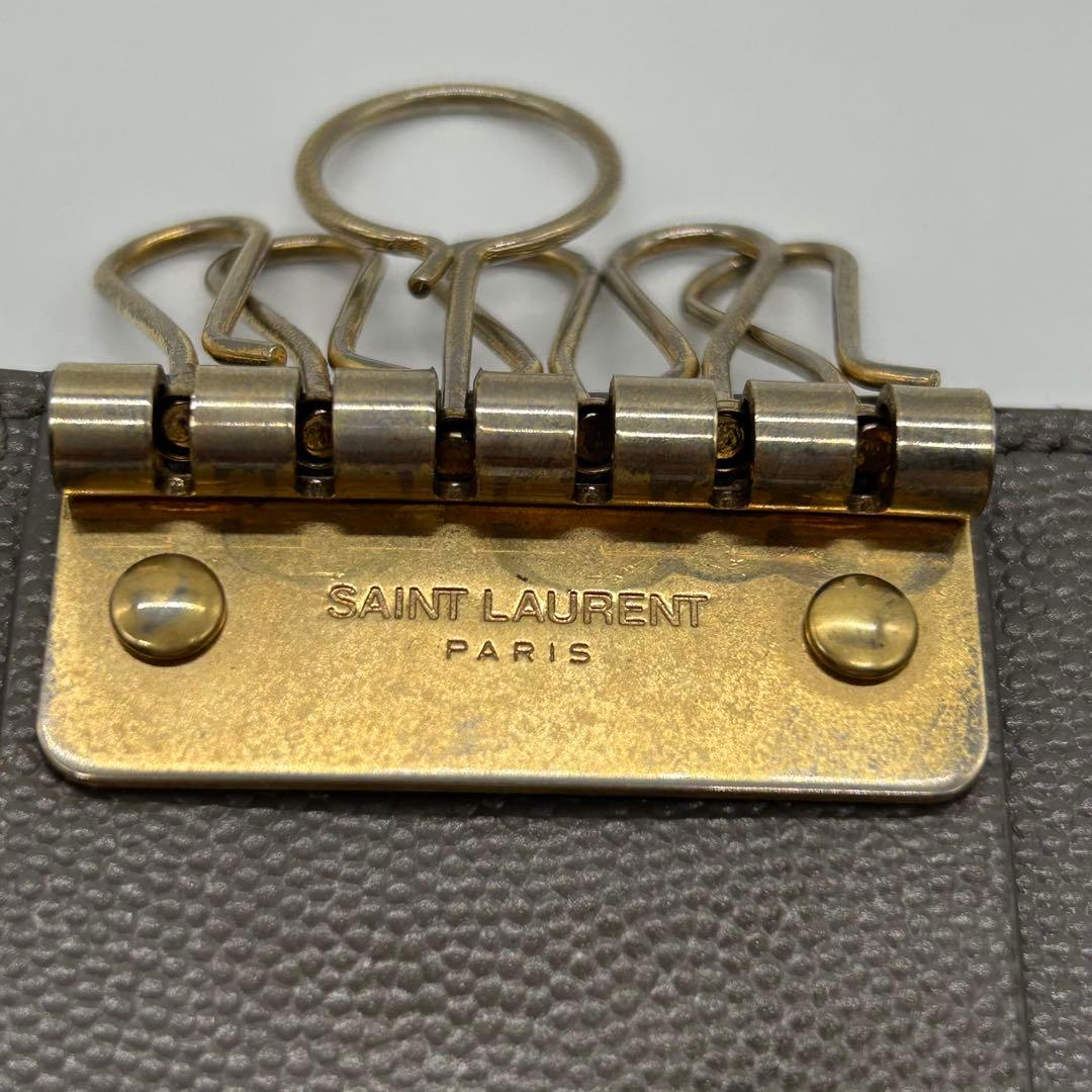 美品 SAINT LAURENT サンローラン 6連キーケース グレー