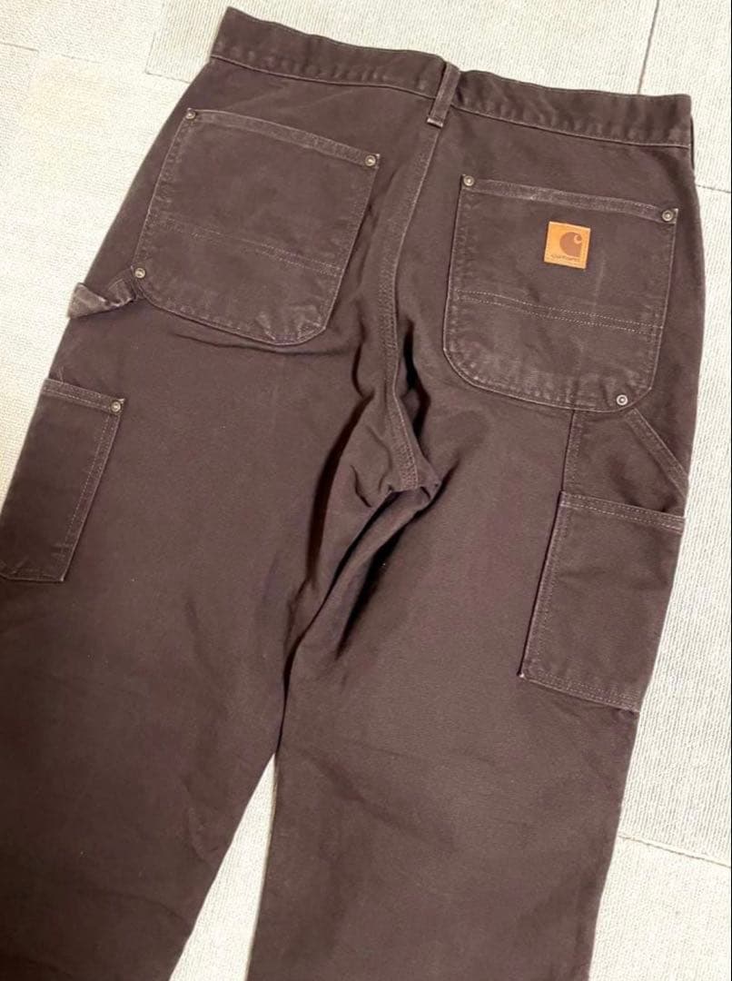 ダークブラウン ダブルニーワークパンツ