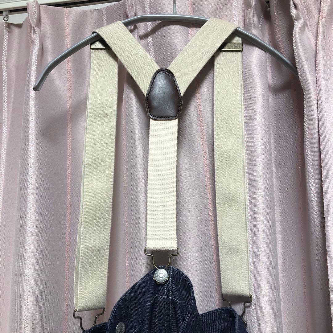 HARVESTY デニムサスペンダーガーデンパンツ