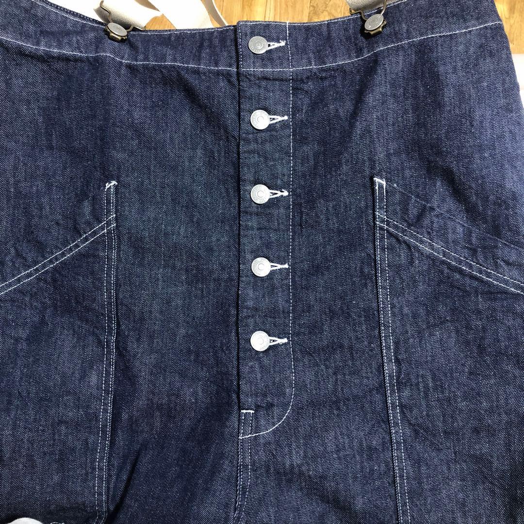 HARVESTY デニムサスペンダーガーデンパンツ