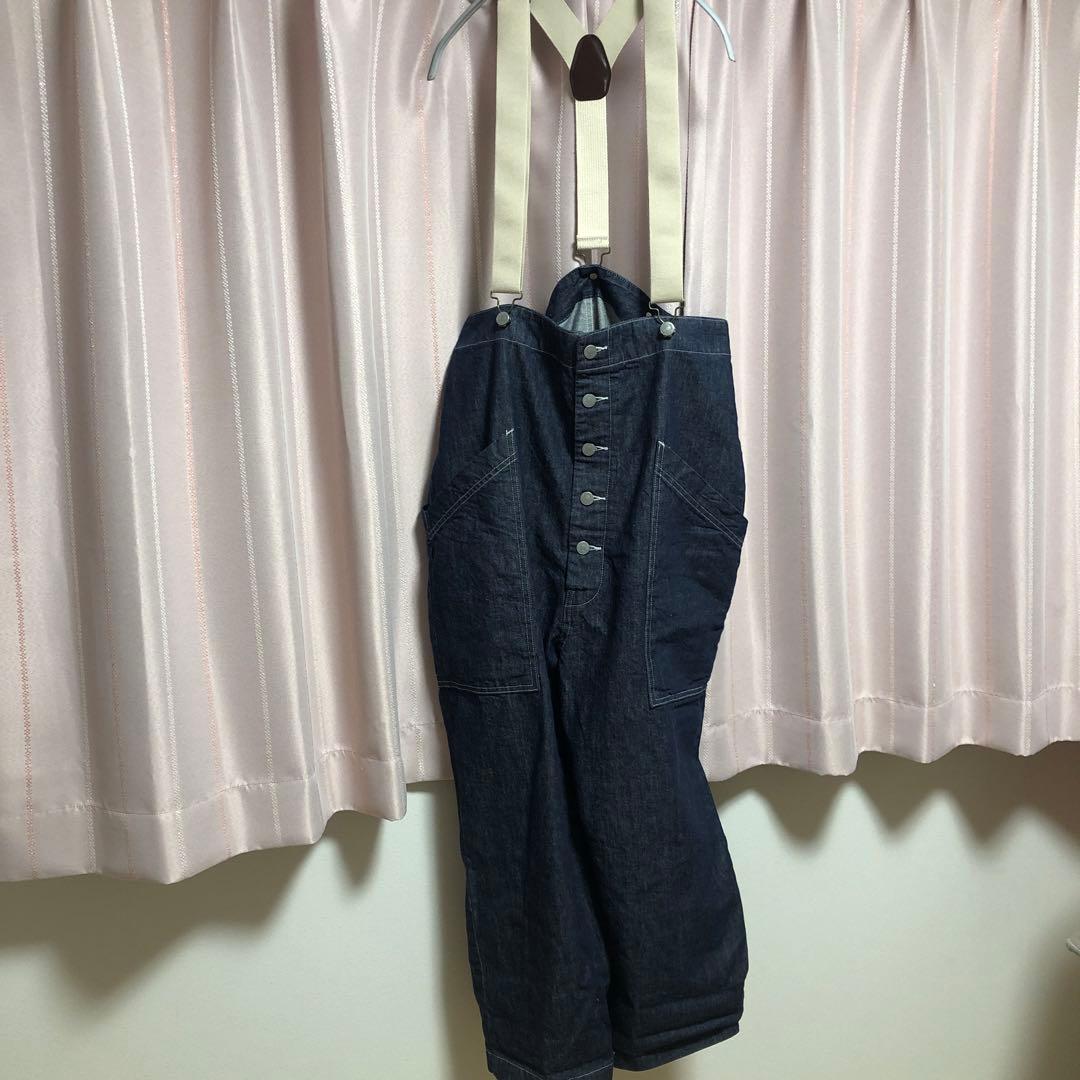 HARVESTY デニムサスペンダーガーデンパンツ
