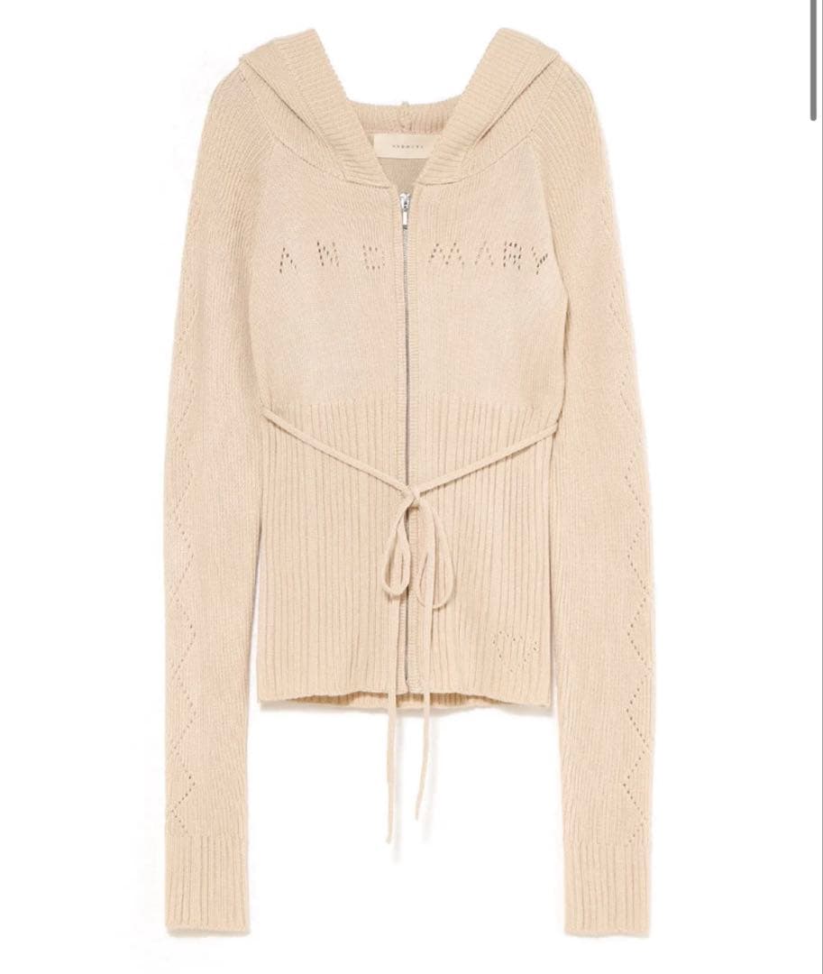 トップス andmary Angel crochet hood tops ivory