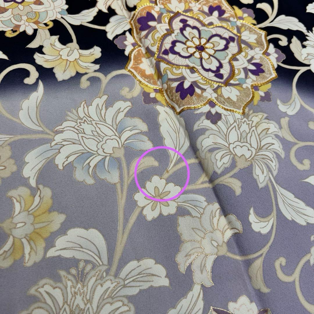 ボ*す様 裄68 正絹　袷　訪問着　アラベスク　難あり