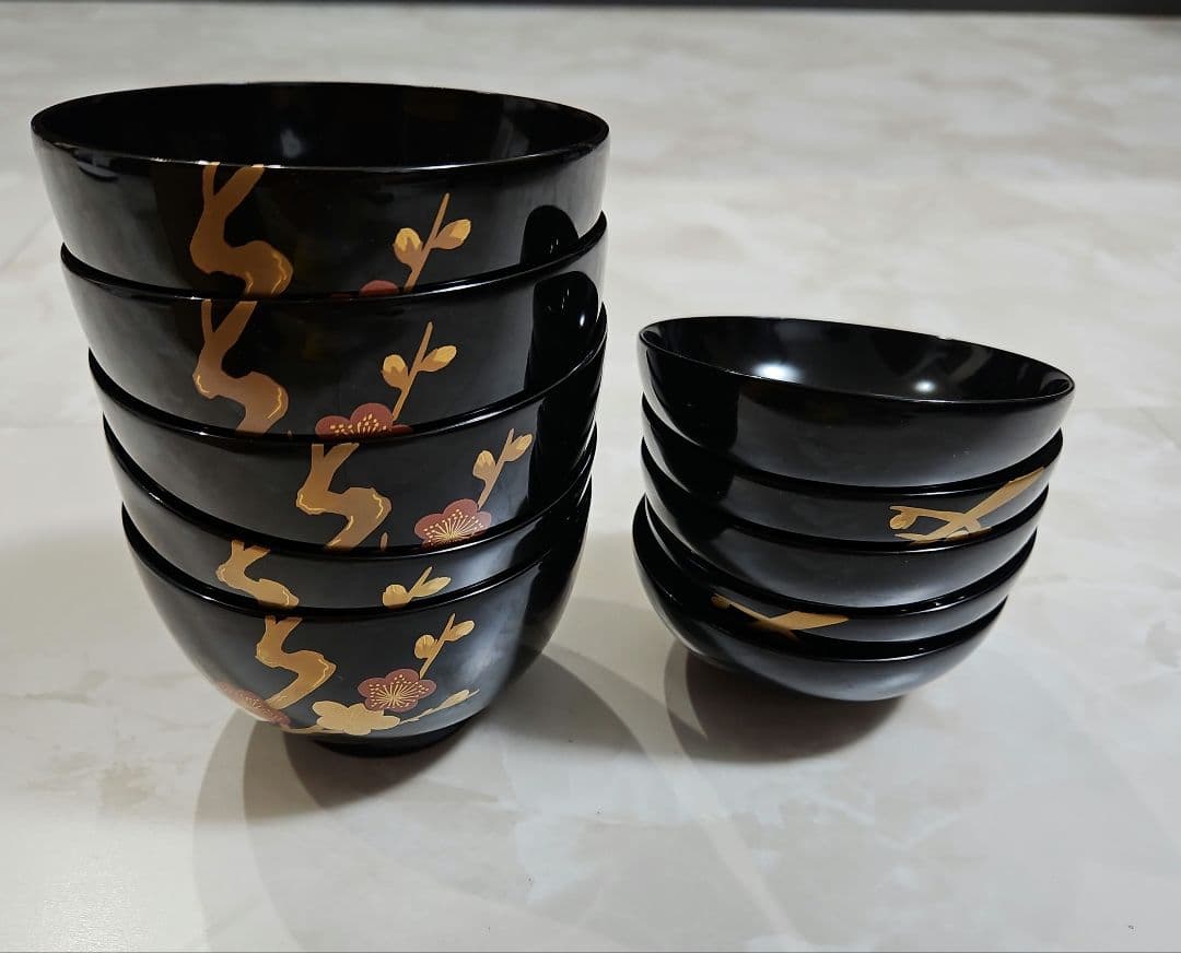 輪島塗　汁椀　新品未使用　梅蒔絵　吸い物椀