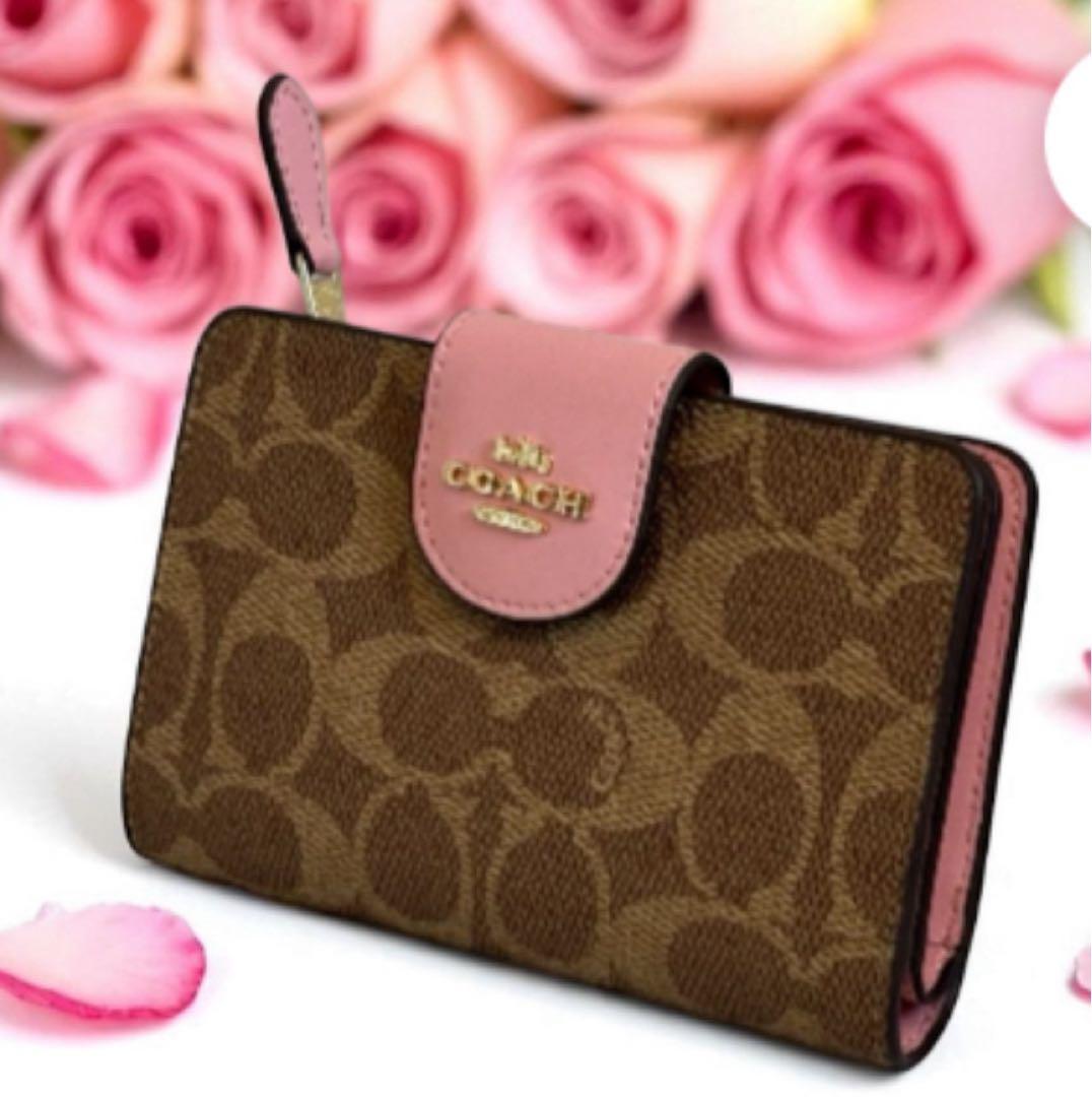 COACH 二つ折り財布ピンク【新品】