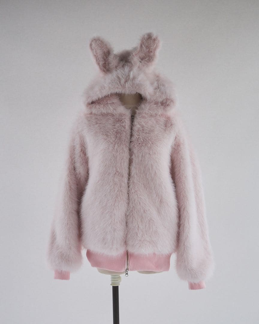 雪*音様 lilLilly リルリリー ピンクうさぎ フェイクファーパーカー コ