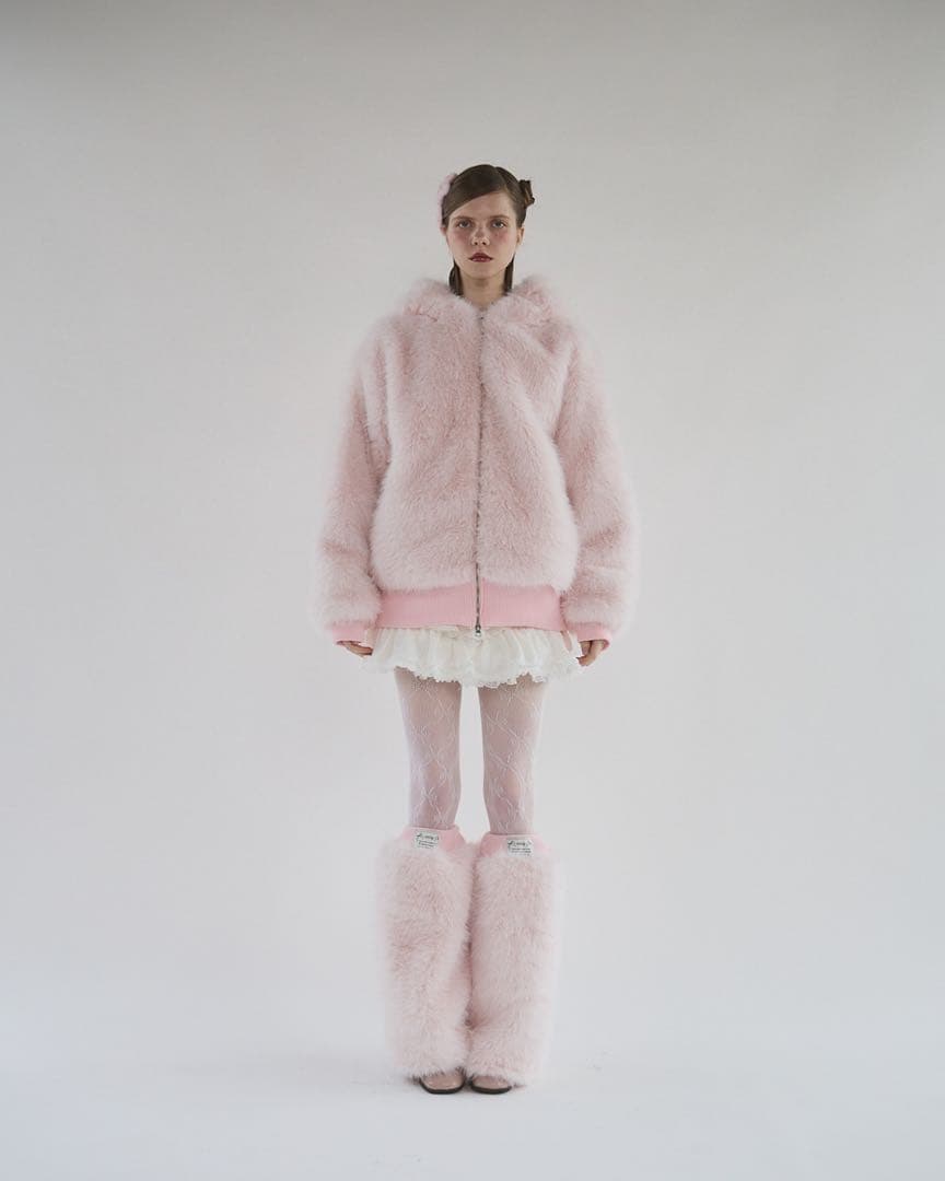 雪*音様 lilLilly リルリリー ピンクうさぎ フェイクファーパーカー コ