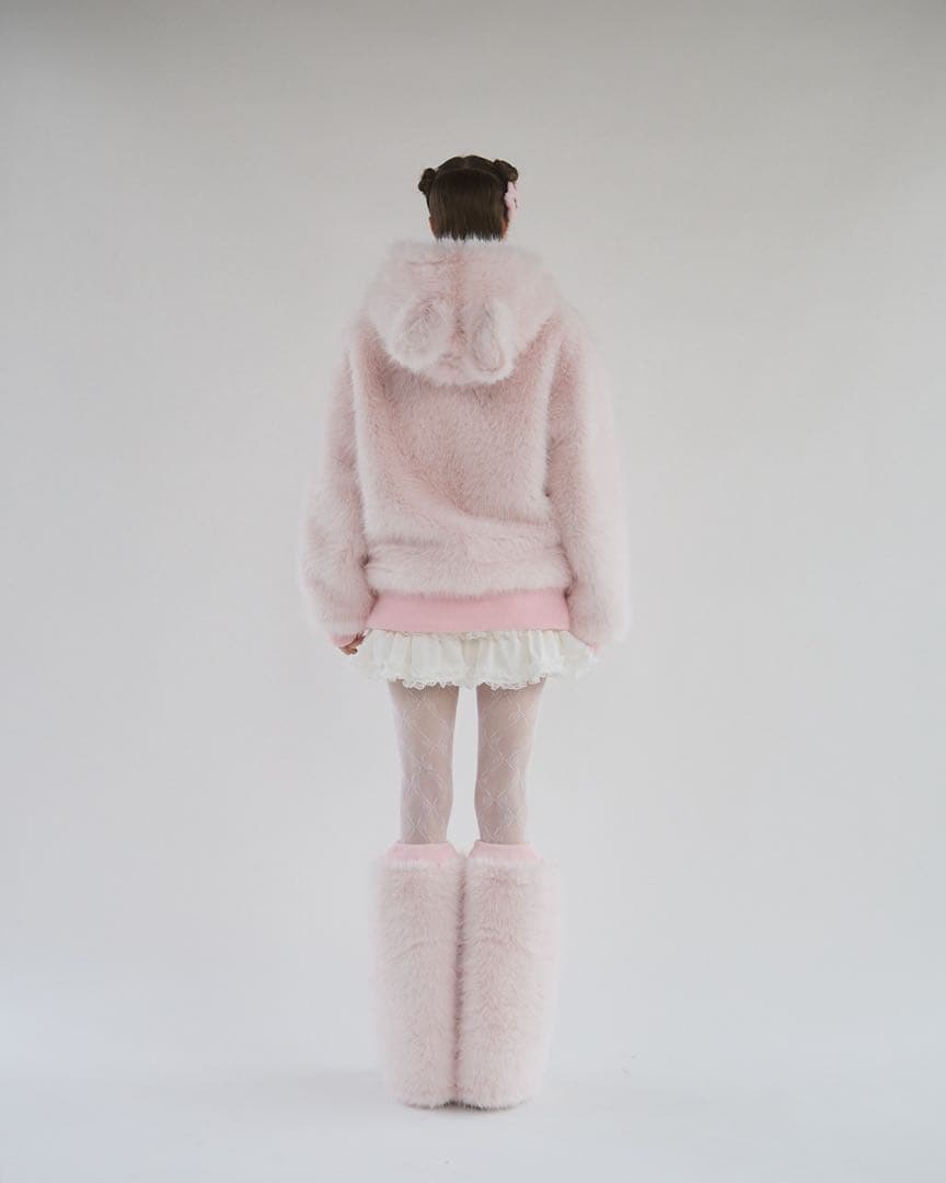 雪*音様 lilLilly リルリリー ピンクうさぎ フェイクファーパーカー コ