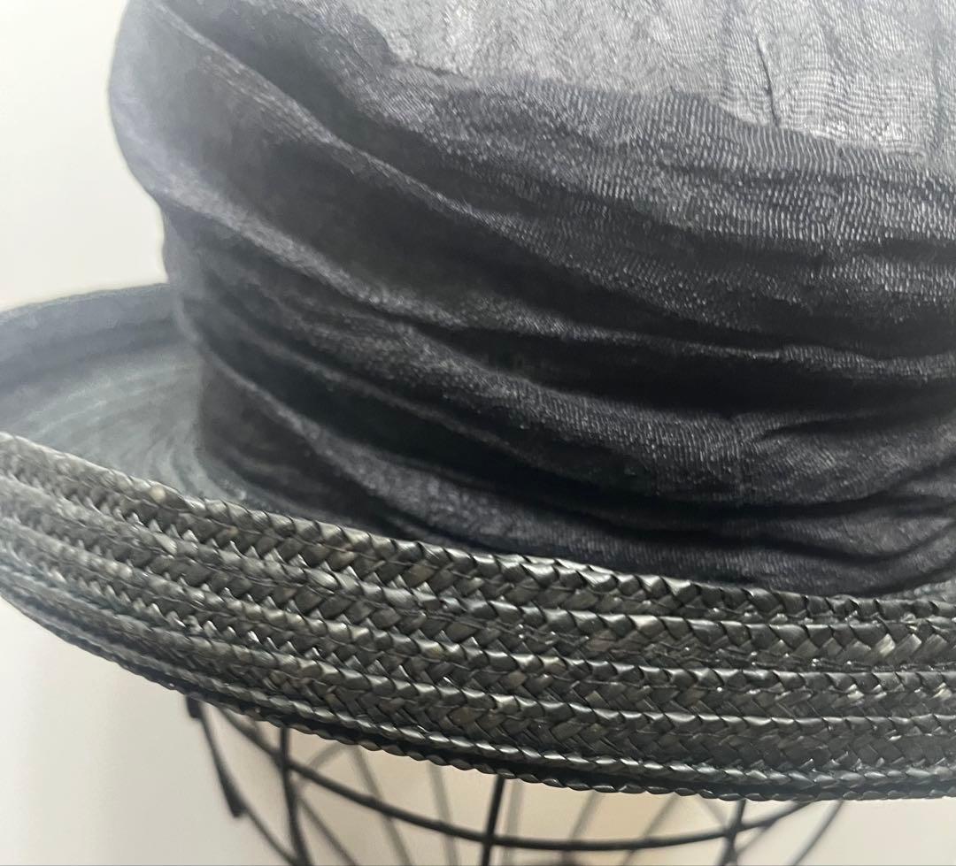 Ｙ'ｓ　ヨウジヤマモト　ワイズ　帽子　BLACK 変形　異素材　透け感