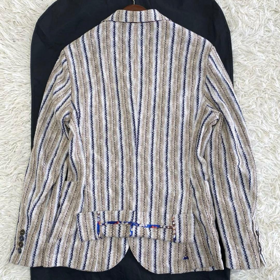 【未使用級✨】bob ニット アンコン 太ストライプ テーラードジャケット 48