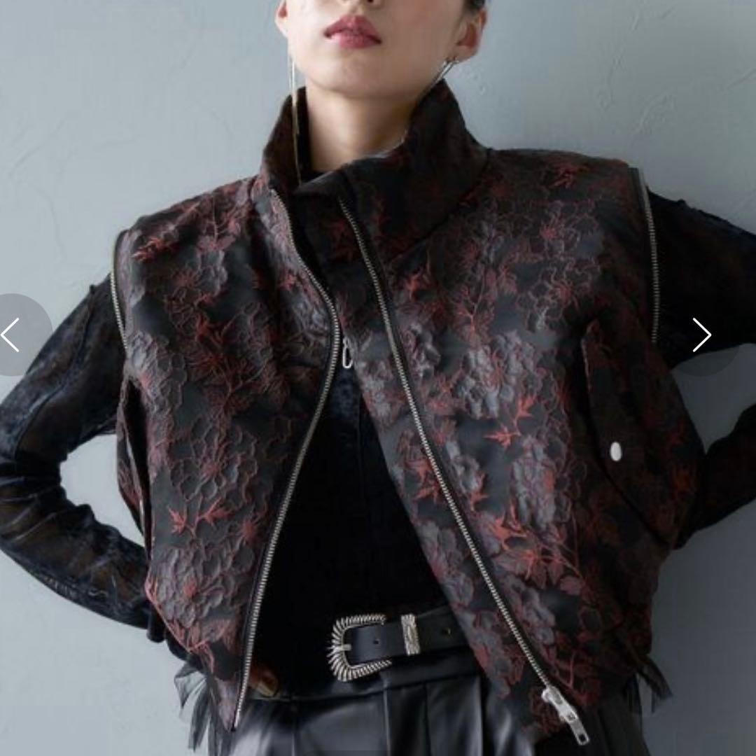 HARE 2WAY エアサーマルジャガードブルゾン　ブラック　オレンジ