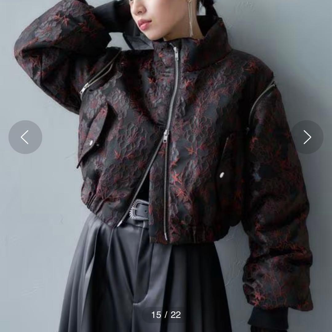 HARE 2WAY エアサーマルジャガードブルゾン　ブラック　オレンジ