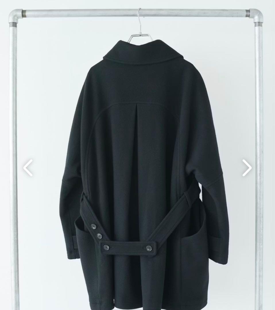 北欧暮らしの道具店バックベルトのウールコートfoufouコラボブラックMサイズ
