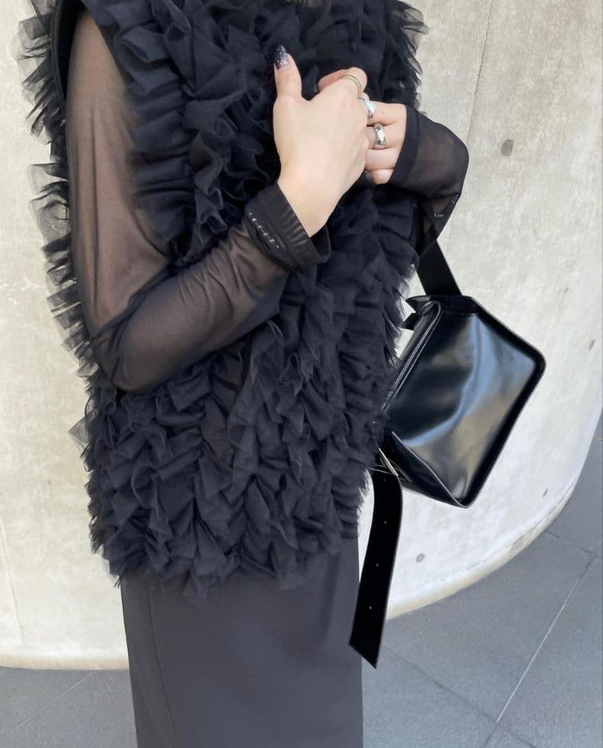 ワンピース LINE TULLE VEST SET DRESS ameri vintage