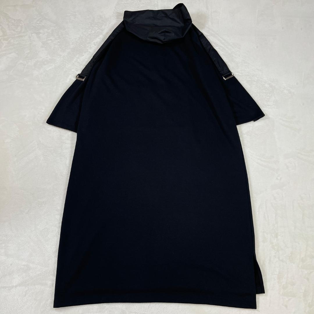 ダブスタ　ESSENTIAL　ハーフジップワンピース　ロングパーカー　ブラック