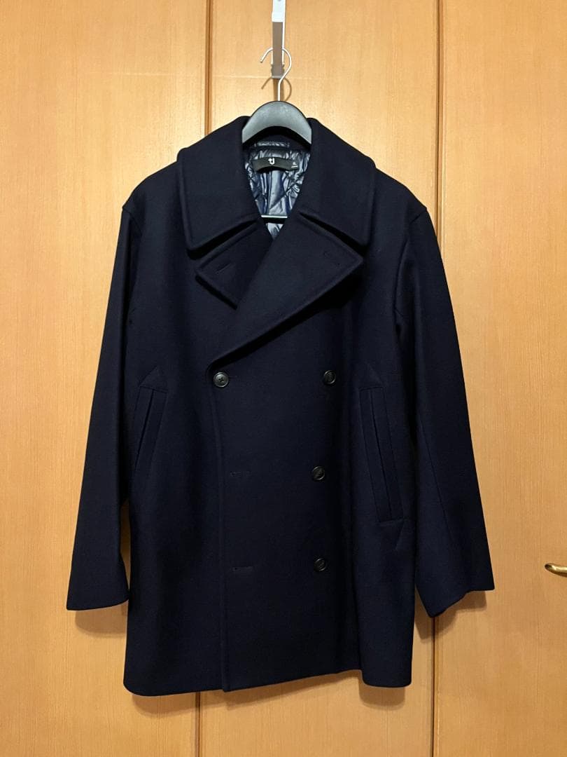 【極美品】ユニクロ +J ウールブレンド オーバーサイズピーコート XL