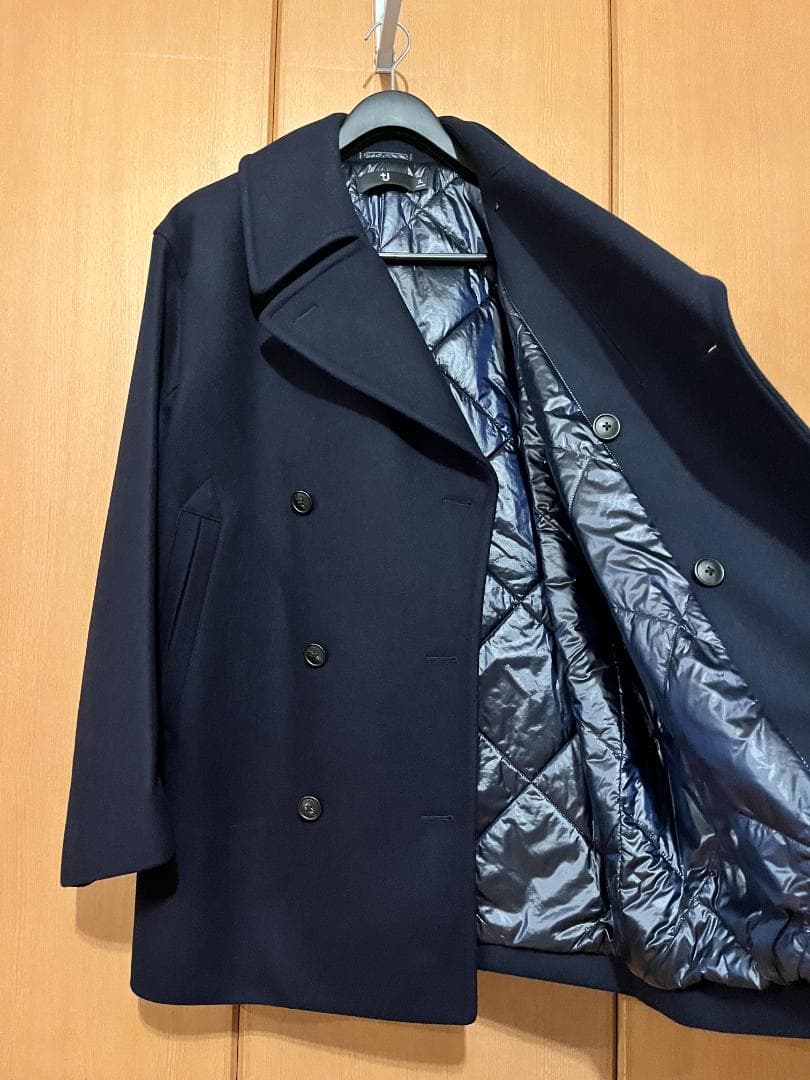 【極美品】ユニクロ +J ウールブレンド オーバーサイズピーコート XL