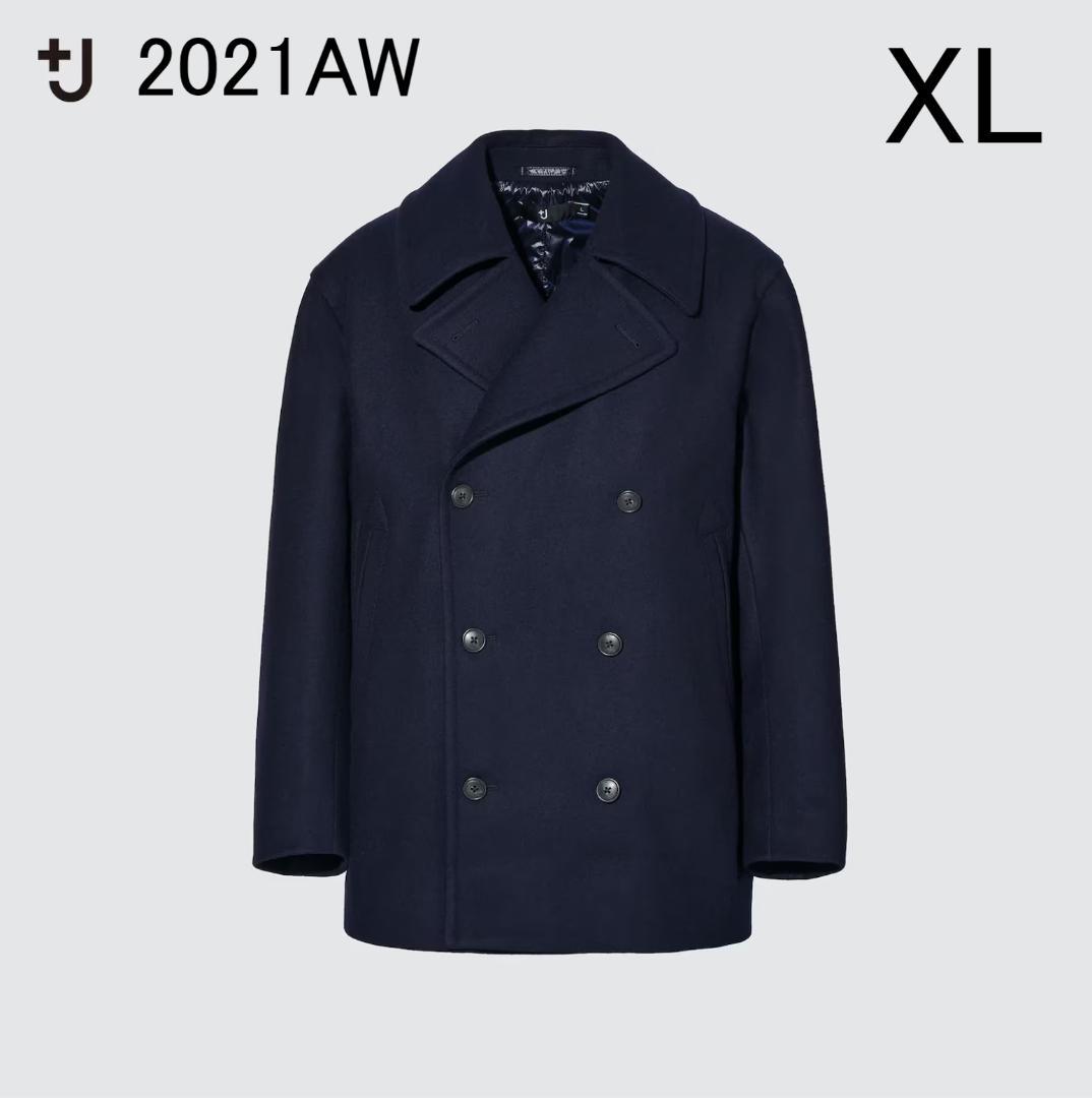 【極美品】ユニクロ +J ウールブレンド オーバーサイズピーコート XL