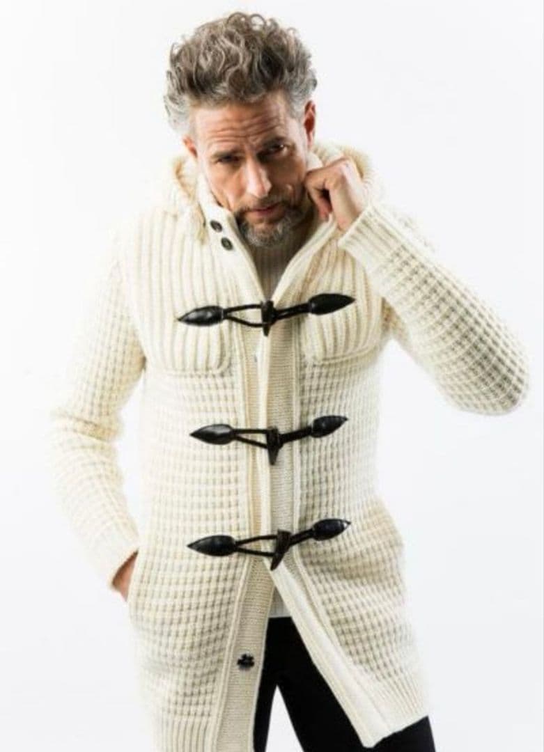 定価13.2万✨️ 完売品 AKM ニットダッフルコート Lサイズ グレー