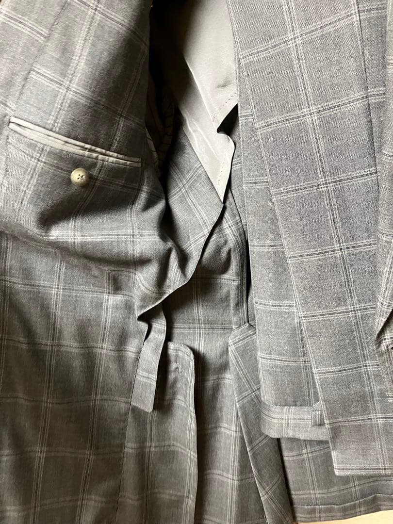 TOM FORD チェック柄グレー　スーツ