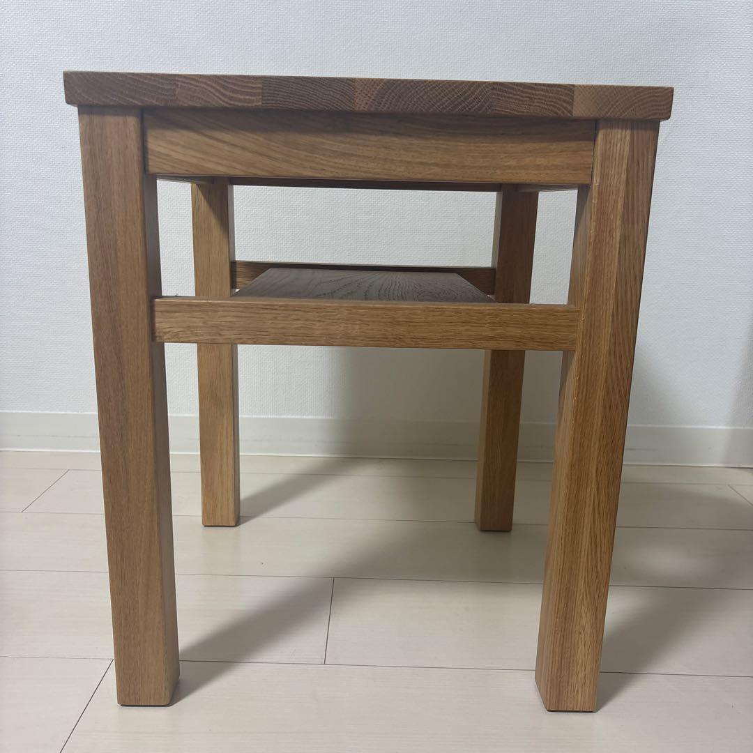 無印良品　木製サイドテーブルベンチ　板座　節あり