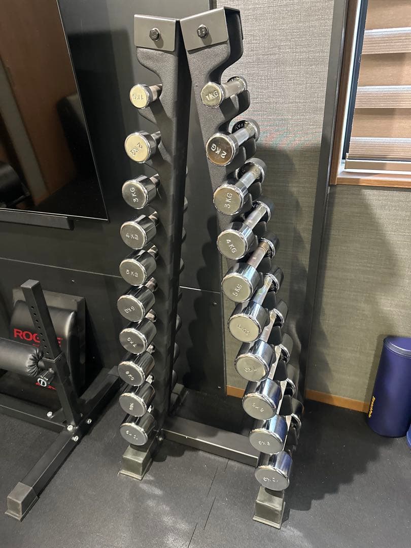 ivanko イヴァンコ 回転式 クロームダンベルセット ラック付き