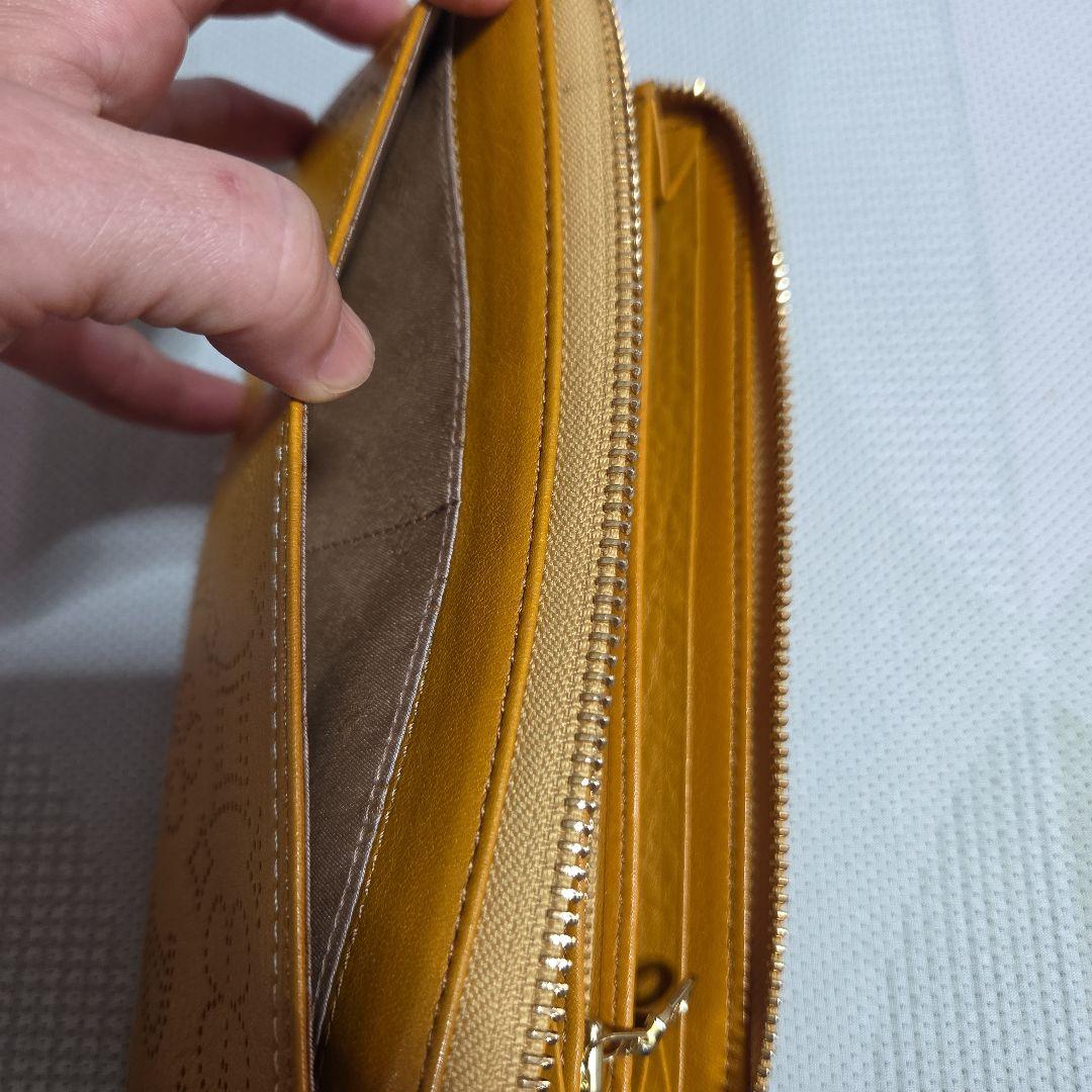 Dakota パンチングデザイン 長財布 イエロー