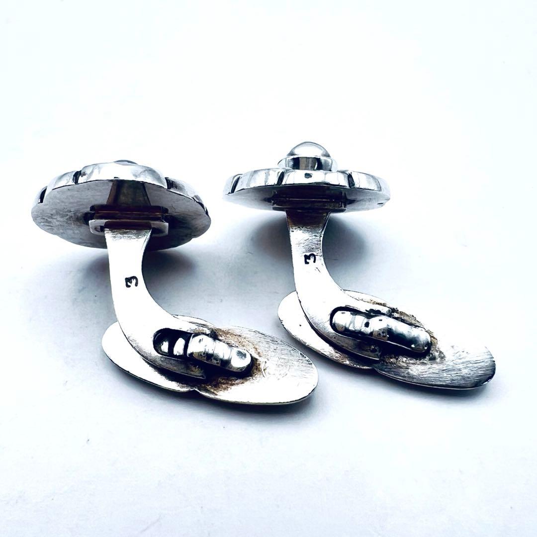 レア　ジョージジェンセン　＃3 ムーンストーン　カフス　カフリンクス　シルバー