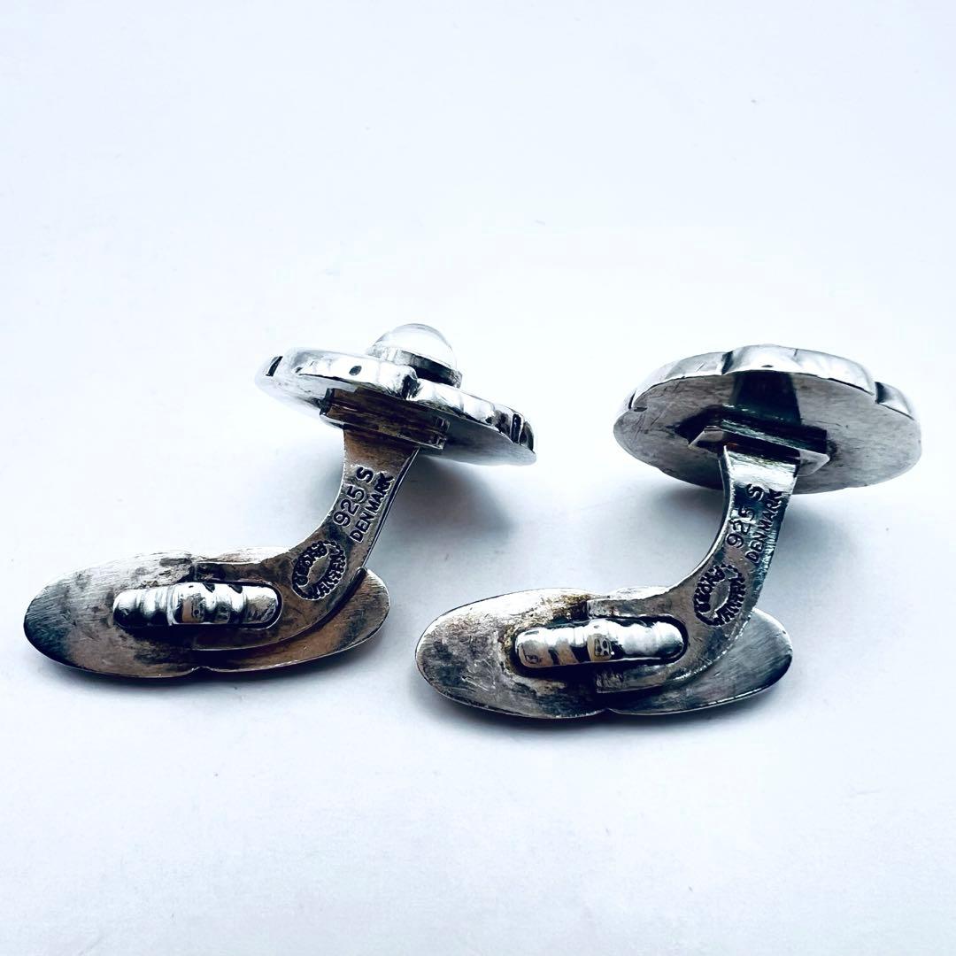 レア　ジョージジェンセン　＃3 ムーンストーン　カフス　カフリンクス　シルバー