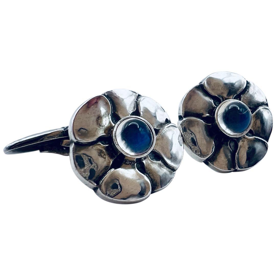 レア　ジョージジェンセン　＃3 ムーンストーン　カフス　カフリンクス　シルバー