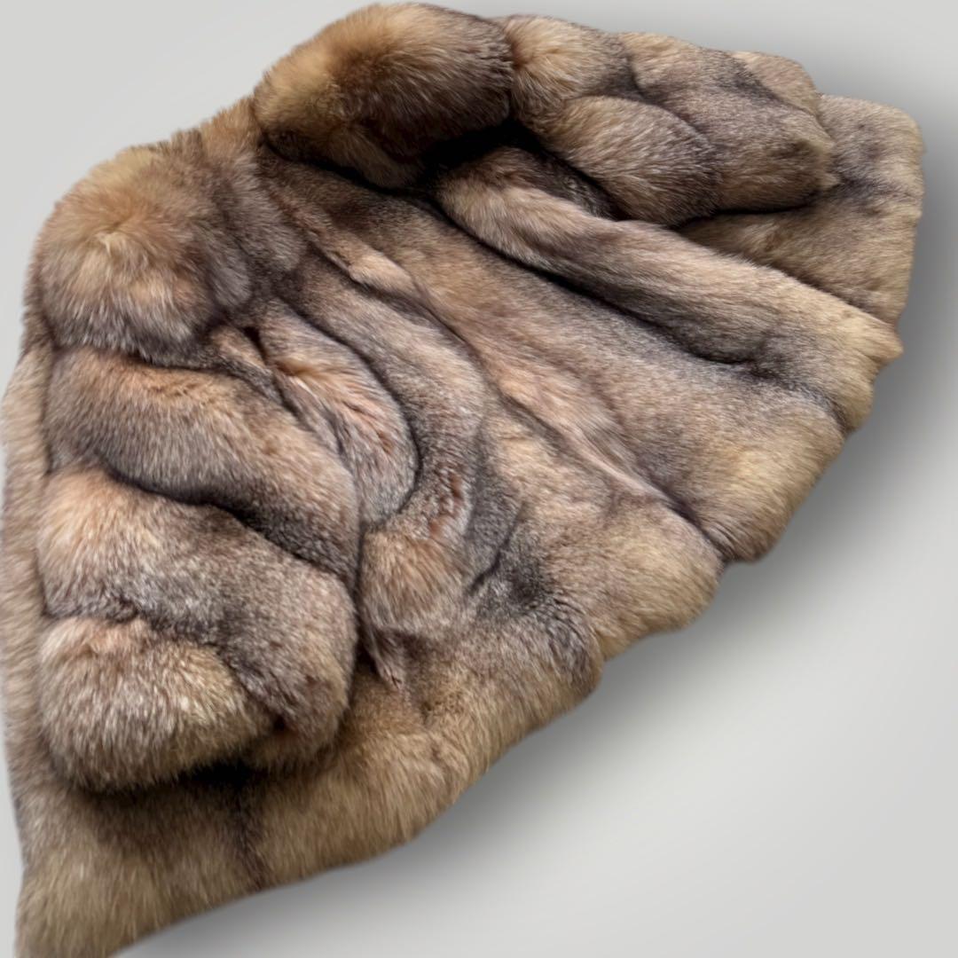 本毛皮☆ブルーフロストフォックス FOX ファーコート 肉厚◎ ボリューム◎