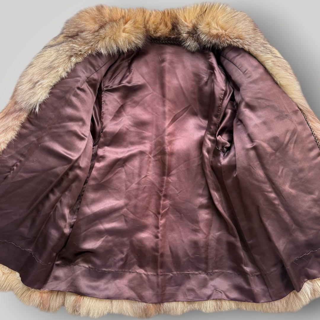 本毛皮☆ブルーフロストフォックス FOX ファーコート 肉厚◎ ボリューム◎