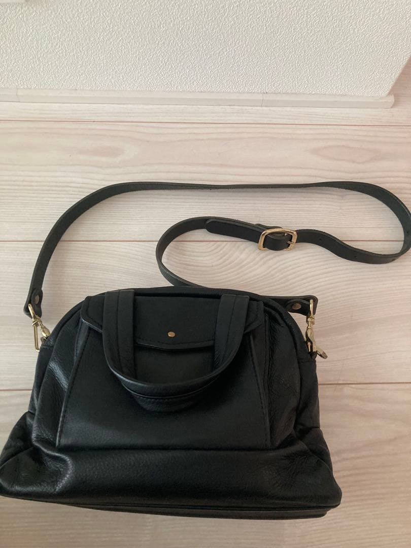 Ense（アンサ） 2way boston S レザー ミニバッグ ブラック