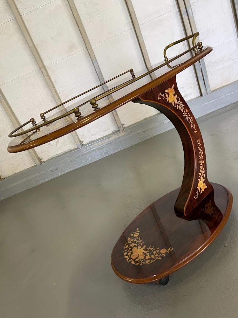 象嵌 キッチンカート キャスター付 キッチンワゴン アンティーク調