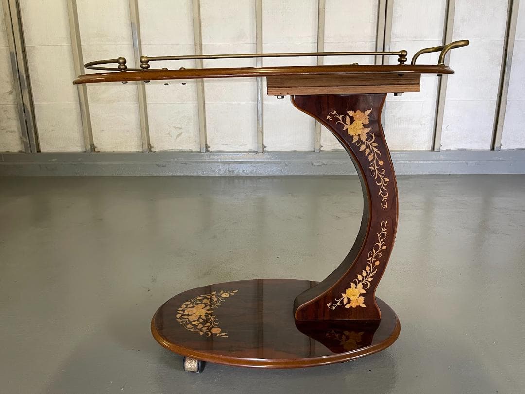 象嵌 キッチンカート キャスター付 キッチンワゴン アンティーク調