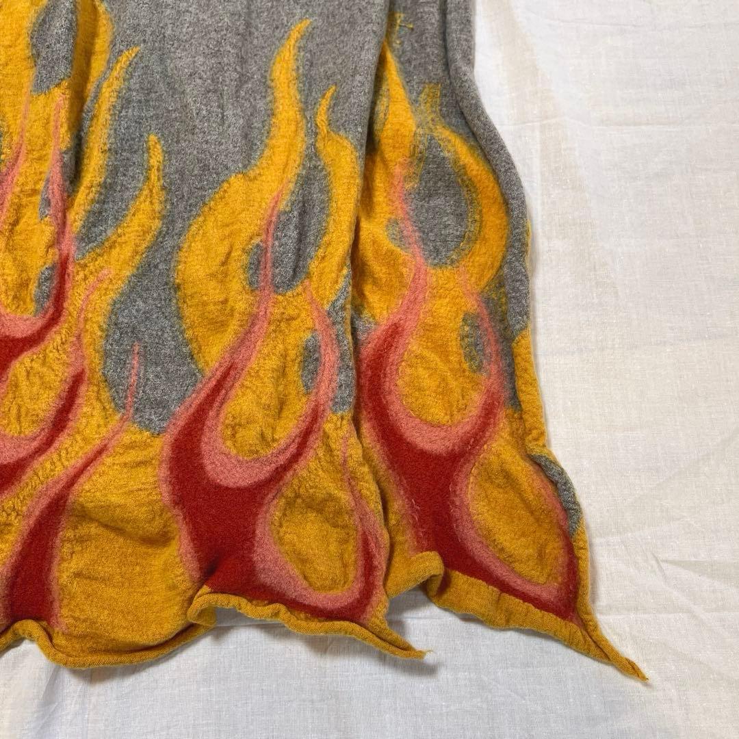 【KAPITAL】Wool Stole 縮絨ウールマフラー 炎オレンジ